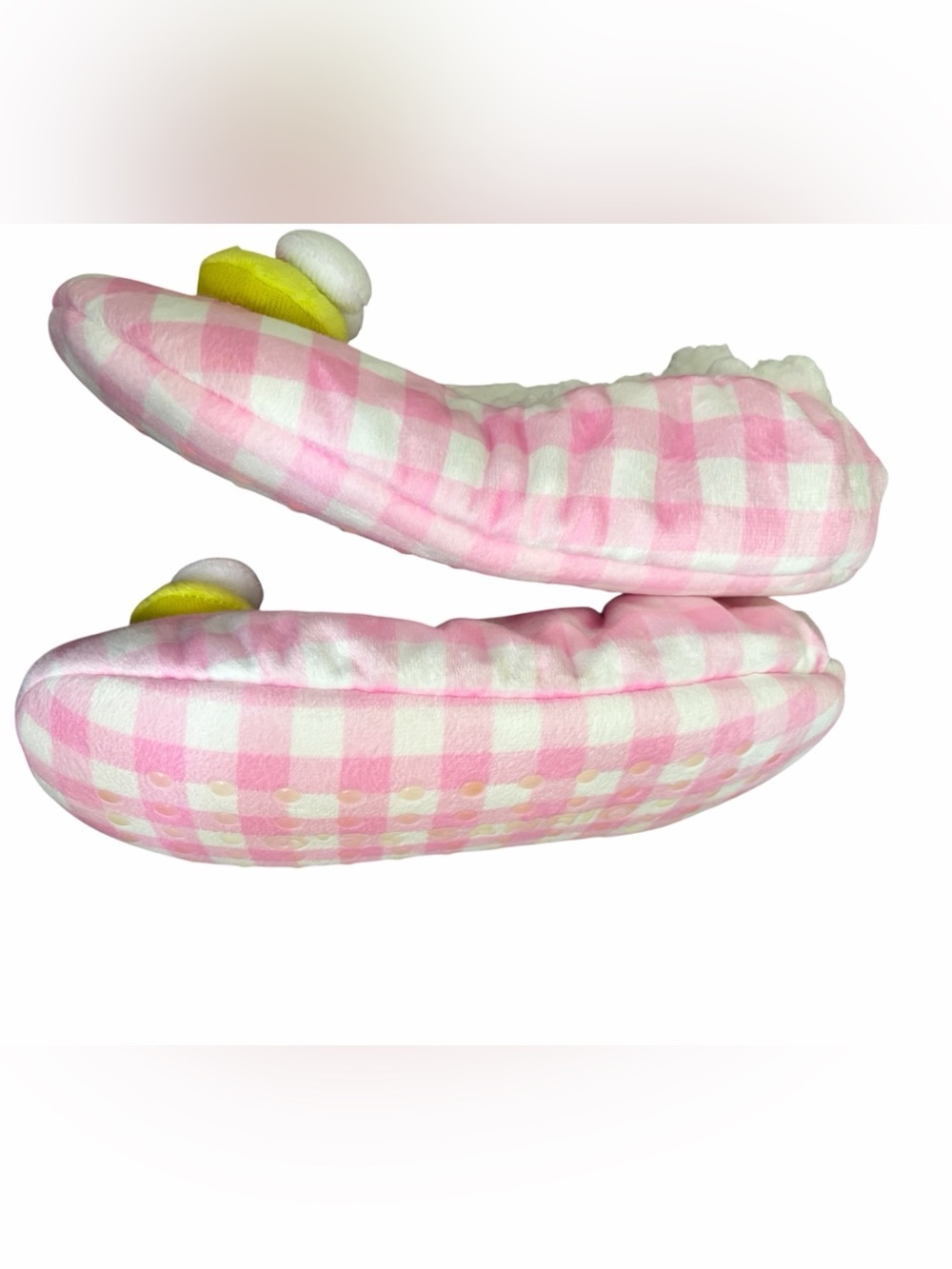 Keroppi 3D Pink Gingham Plush Slippers - Picture 4 of 5